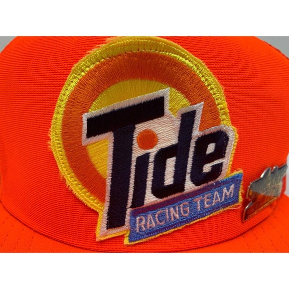 Vintage Tide Racing Team Patch Baseball Hat Snapback Trucker Made In USA & PIN - Picture 2 of 6